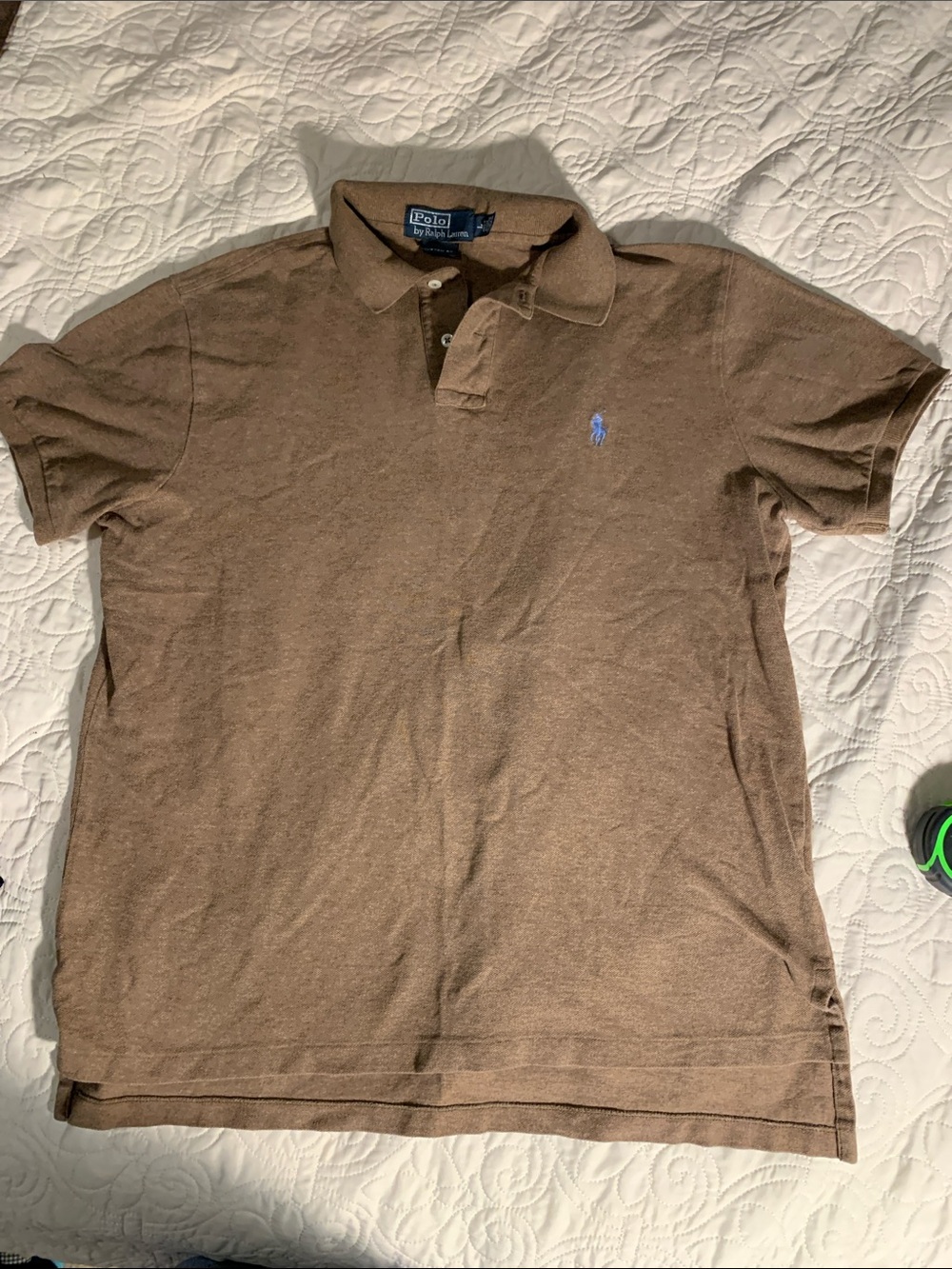 Polo by Ralph Lauren Brown Short-Sleeve Polo with Blue Pony size L NEW